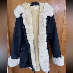 Fitted Black Fur Coat